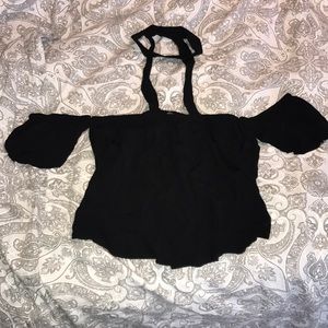 NEVER WORN black cropped off the shoulder top